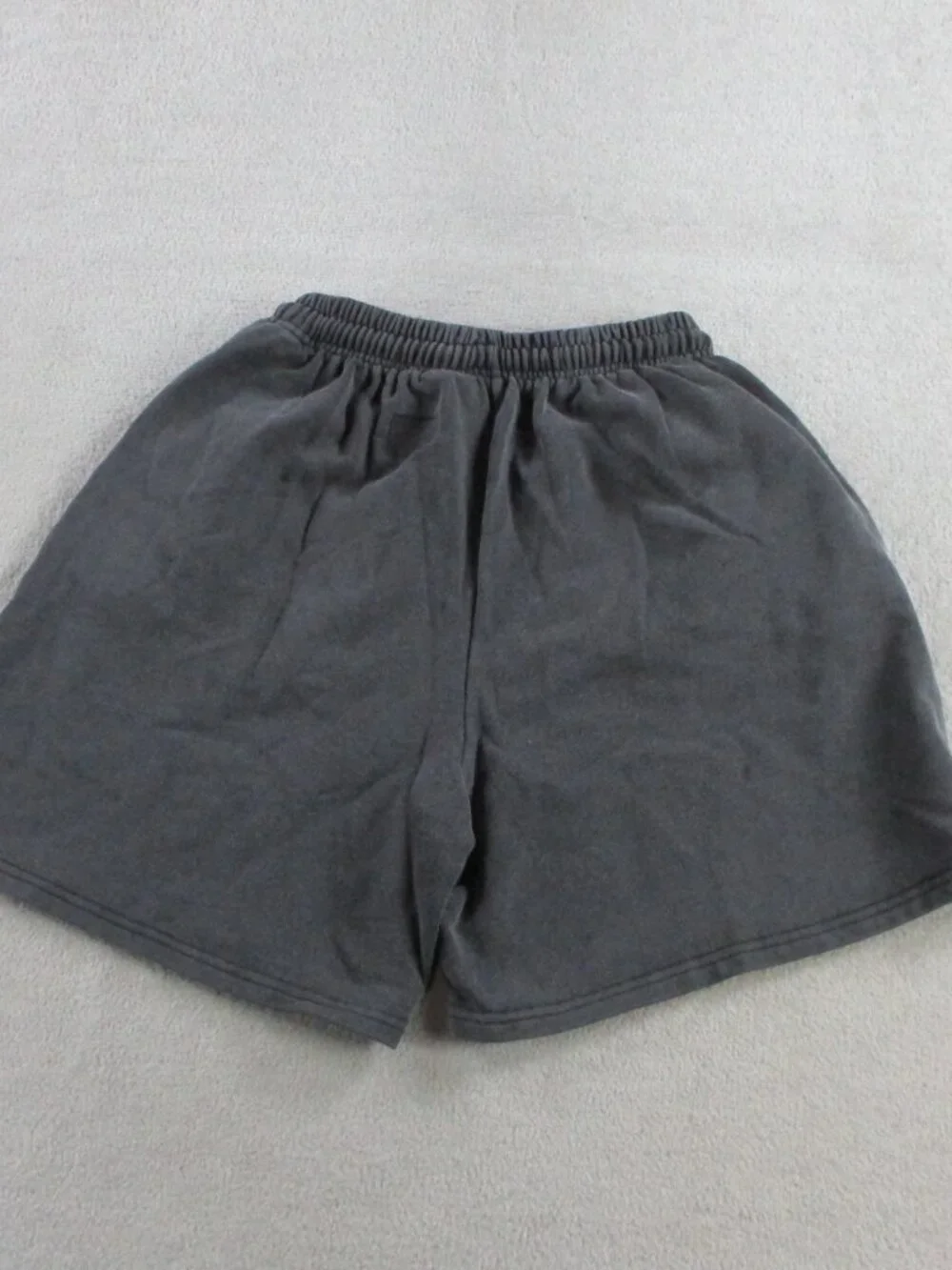 HELLSTAR Flame Shorts Mens Medium Gray White Sweat Drawstring Graphic Grunge NEW - Picture 3 of 8